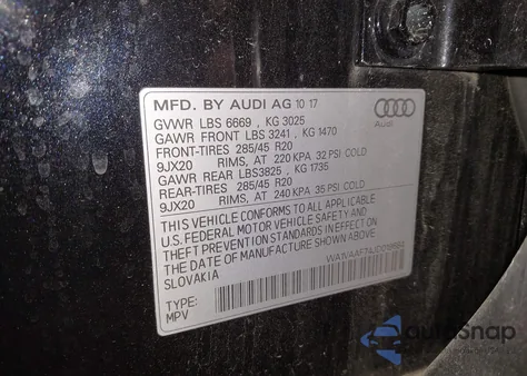 2018 Audi Q7 3.0T Premium z USA, uszkodzony, nr VIN WA1VAAF74JD019684